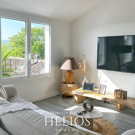 Jacuzzi Vue Sur Mer Helios Suite & Spa Saint-Cyr-sur-Mer Esterno foto